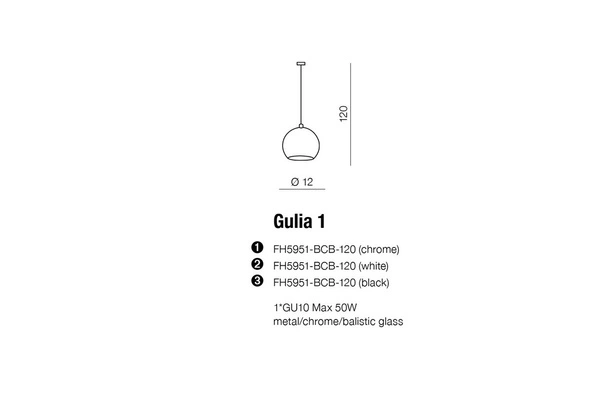 Azzardo GULIA 1 PENDANT GO 4980