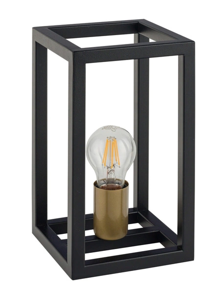 lampa kostka na stół VIGO E27 60W wys. 26cm | czarny złoty