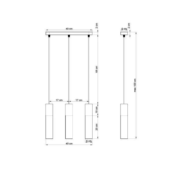 Lampa wisząca PABLO 3 czarna stal, SL.0634