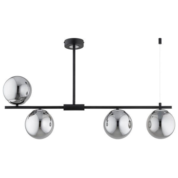 Lampa sufitowa ALFA HILL CZARNA & CHROM 4xE14 86cm | 63338