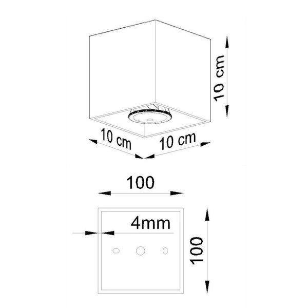 Plafon QUAD 1, Aluminium, Antracyt, GU10 40W, SL.0567