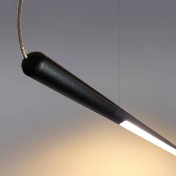 Nowoczesna smukła lampa wisząca LINE 363 18W 3000K biała ciepła szer. 150 cm | Czarna