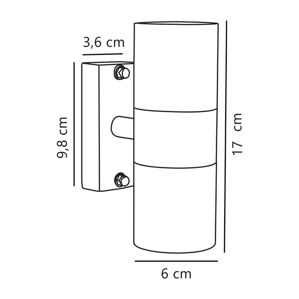 Kinkiet TIN GU10 35W Metal | Czarny