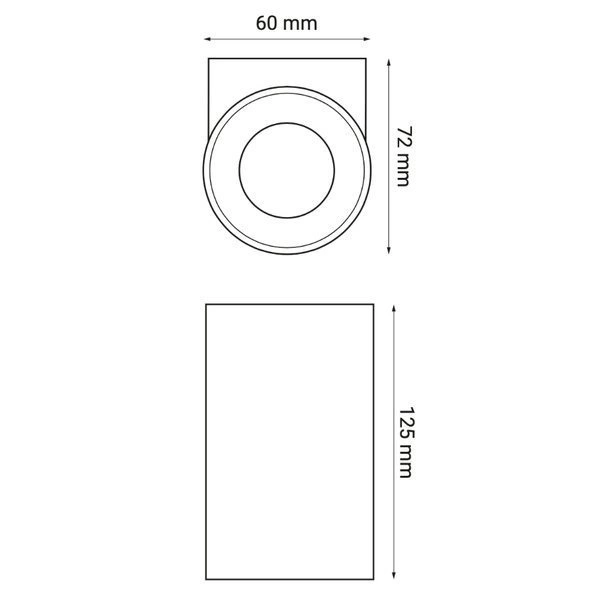 Lampa ścienna kinkiet 12,5cm IP 20 CROSTI RUSCO | czarny