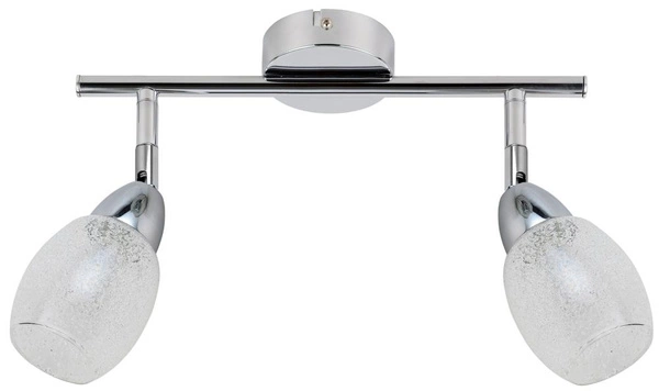 Lampa sufitowa RICO listwa 2x6W 2X6W LED SMD, główka okrągła 1E z przegubem KD SYSTEM, chrom/transparentny, 3000K, 92-67579