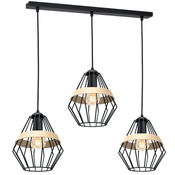 Lampa wisząca INDUSTRIALNA CLIFF BLACK 3xE27 MLP5525