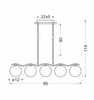 Lampa wisząca RAMON, 35-01429, chrom/biały, 5x40W G9