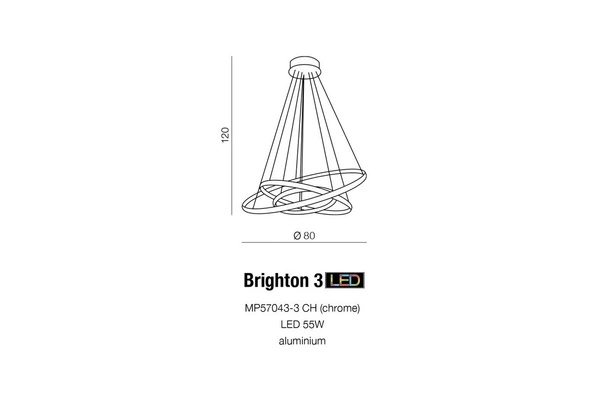Azzardo BRIGHTON 3 BLACK 4428
