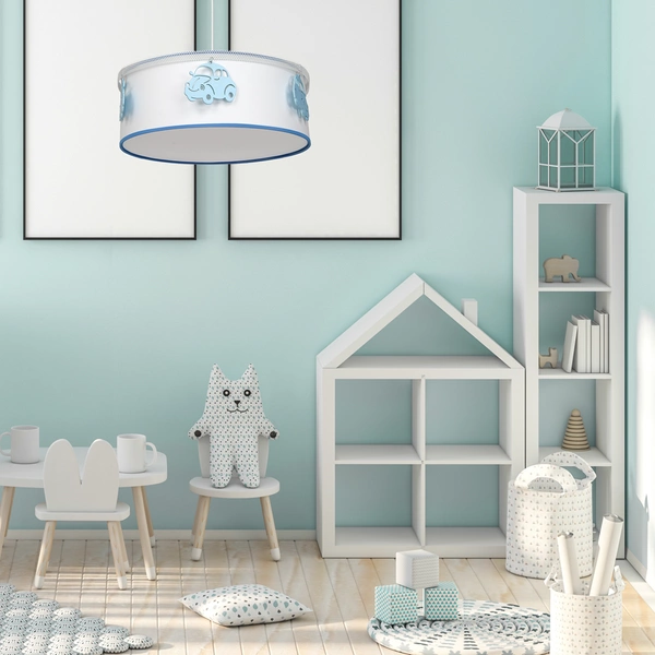 Lampa wisząca AUTOMOBILE, biały/niebieski, 1x60W E27, MLP8284