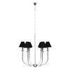 Lampa wisząca GLAMOUR, chromowa z czarnymi abażurami, 6x40W E14