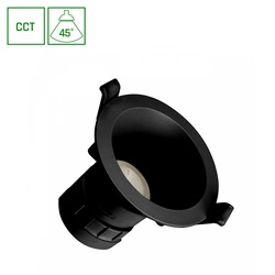 FIALE CORE COMPLETE DOWNLIGHT 7W CCT 230V 45ST IP20 UGR<19 FI90X85MM CZARNY OKRĄGŁA