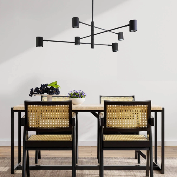 Lampa sufitowa Snow 6, czarna, 6x50W GU10