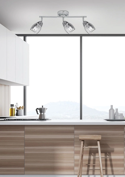 Lampa sufitowa/ścienna MILTON listwa 93-61294 chrom 3xE14 LED