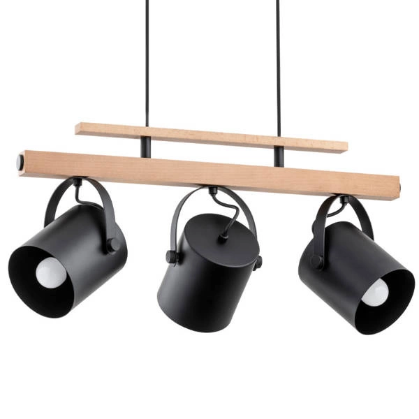 Lampa wisząca ALFA TEYLA DREWNIANA 3xE27 13cm | 63009