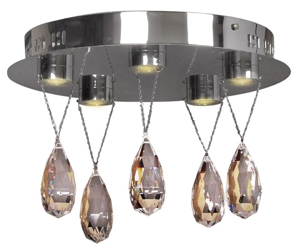 Lampa sufitowa PRISMA 98-25722 chrom/transparentny 5x3W LED, barwa ciepła