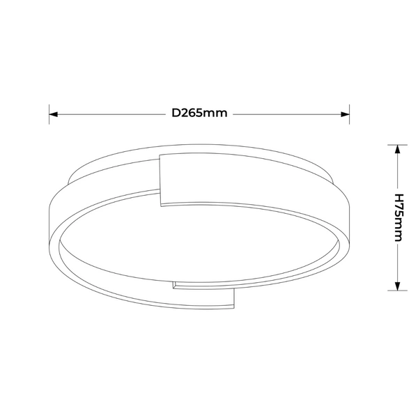 Plafon Halo 27 cm czarny LED CCT