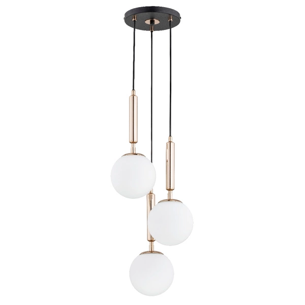 Lampa wisząca ALFA VOLDA PICOLO CZARNO-ZŁOTA 3xE14 28cm | 62202