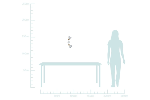 Lampa sufitowa/ścienna PUERTO listwa 92-62659 biała/drewno 2xE14