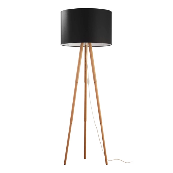 Stylowa lampa podłogowa sosna TOKYO E27 60W wys. 148cm | czarny 5298