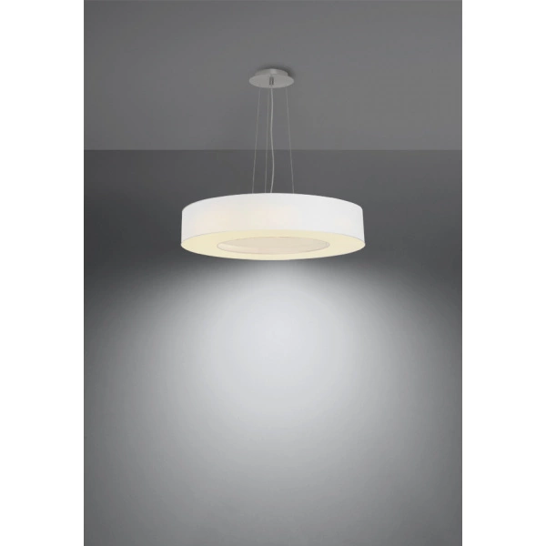 Nowoczesna lampa wisząca SATURNO SLIM SL0749 50 cm biała 5xE27