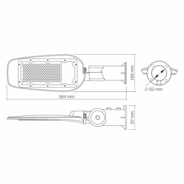 Oprawa uliczna STREET LED LEYA 100W IP65 5000K barwa zimna | grafitowy
