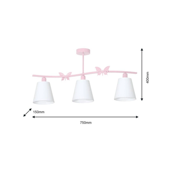 Lampa Sufitowa ALICE PINK 3xE14 MLP979