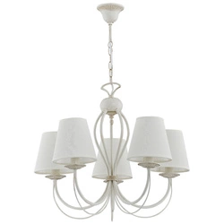 Żyrandol klasyczny z abażurami IRMA śr. 56cm biały antyczny/ecru