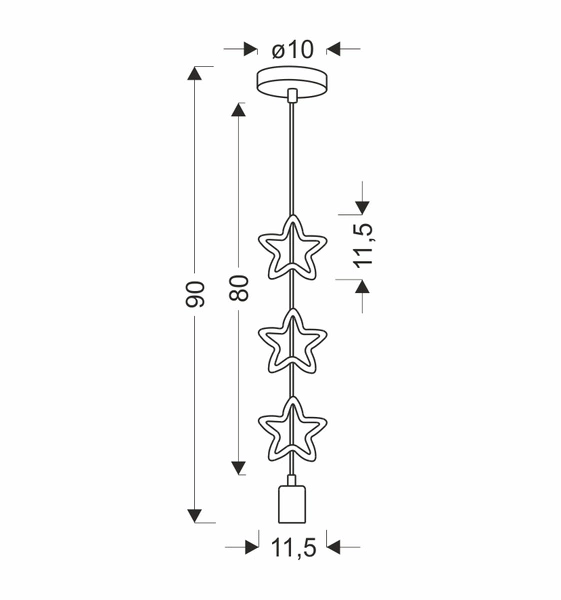 STARS LAMPA WISZĄCA 1X20W E27 IQ KIDS ZŁOTY+NIEBIESKI