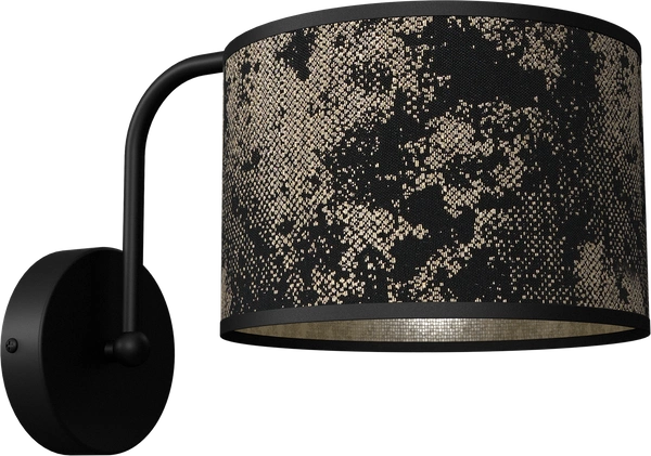 Stylowy kinkiet ścienny do salonu SATINO GOLD 1xE27 | czarny złoty