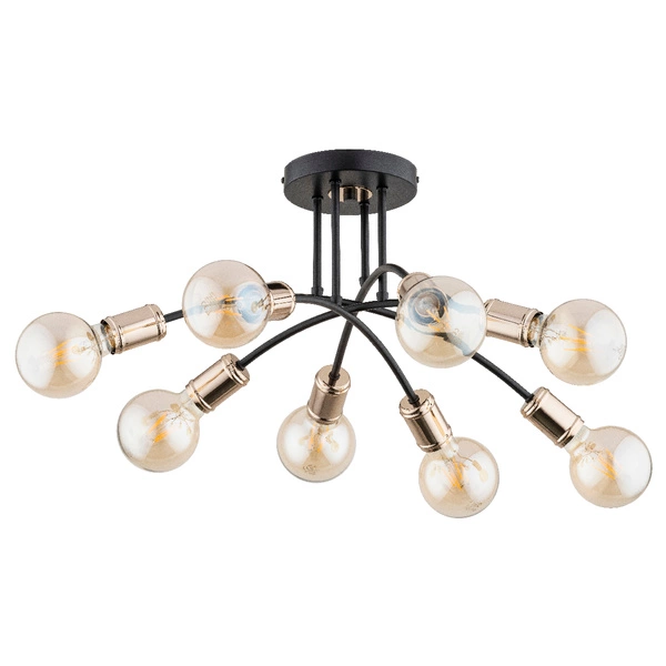 Lampa sufitowa ALFA LANTI CZARNA 8xE27 58cm | 63098