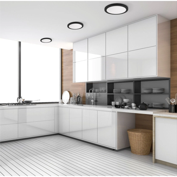 Plafon YORK śr. 33cm I czarny I 24W LED, barwa ciepła 3000K