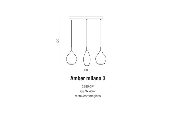 Azzardo AMBER MILANO 3 COPPER 3078