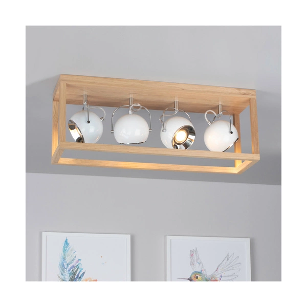 Lampa sufitowa Roy z 4xLED GU10 5W Dąb olejowany/biały metal 5222474L