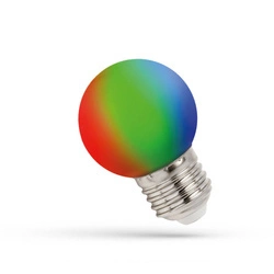 Żarówka LED KULKA E-27 230V 1W | RGB