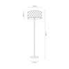 Lampa podłogowa Maxima 1xE27 Max.60W Chromowany metal/Przezroczysty kabel PVC/Abażur ze srebrnej tkaniny 6593028