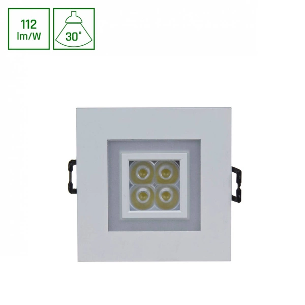 FIALE 4LED 4X1W 30ST 230V SQUARE Z RAMKĄ CIEPŁOBIAŁĄ WW OCZKA LEDOWE  &