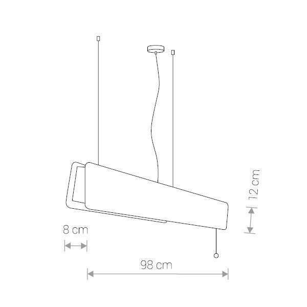 Lampa wisząca drewniana OSLO LED palony dąb dł. 98cm 3000K | brązowy 7522