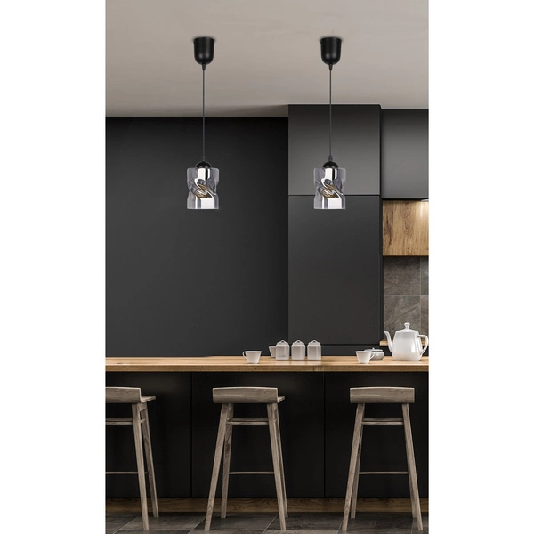 Lampa wisząca FELIS, 31-00118, czarny/dymiony, 1x60W E27