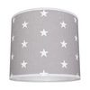 Abażur Cylinder E27 H20 Szaro-biały materiał w gwiazdki A1324