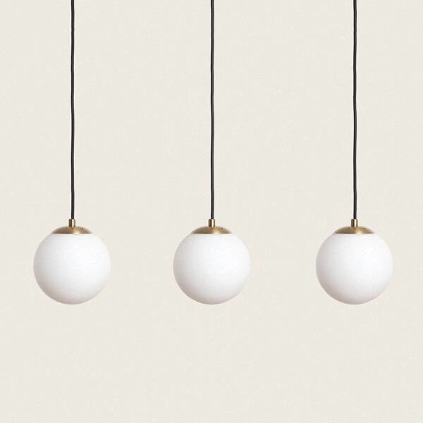 Lampa Wisząca szklana mleczne kule Abruzzo Parma