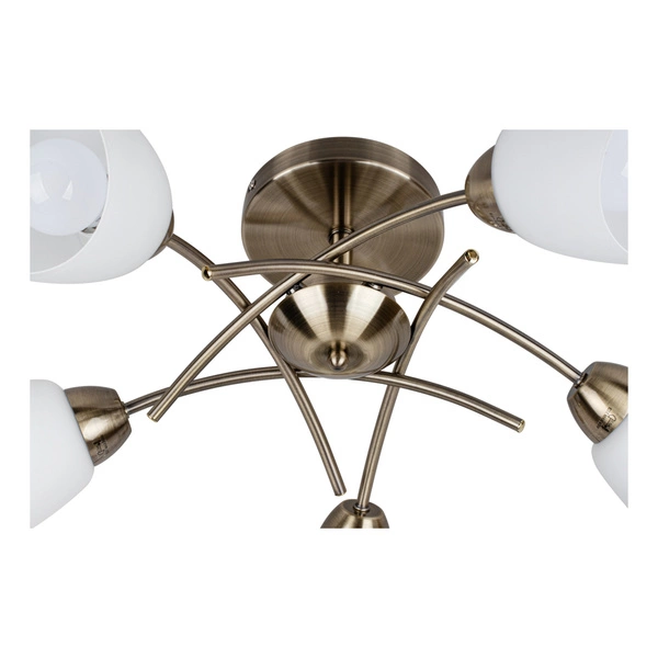 Lampa Sufitowa Viletta 5xE27 Max.60W Patyna Metal/Białe Szkło 8141511