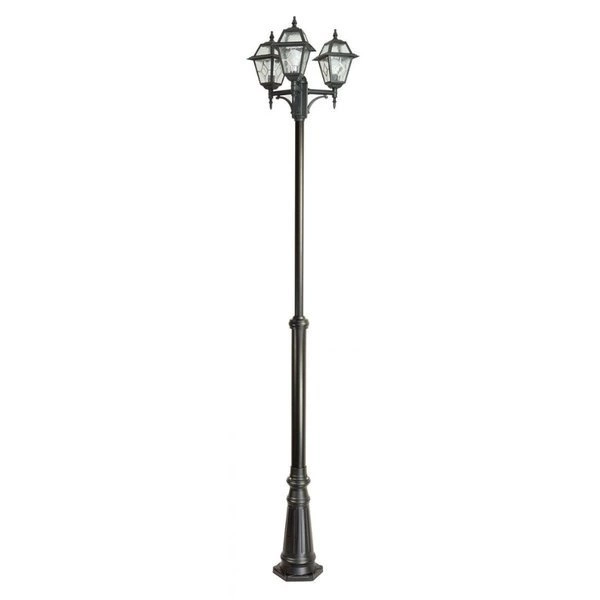 Lampa stojąca masztowa 185-285 cm Witraż OGMWN 3 N | czarny