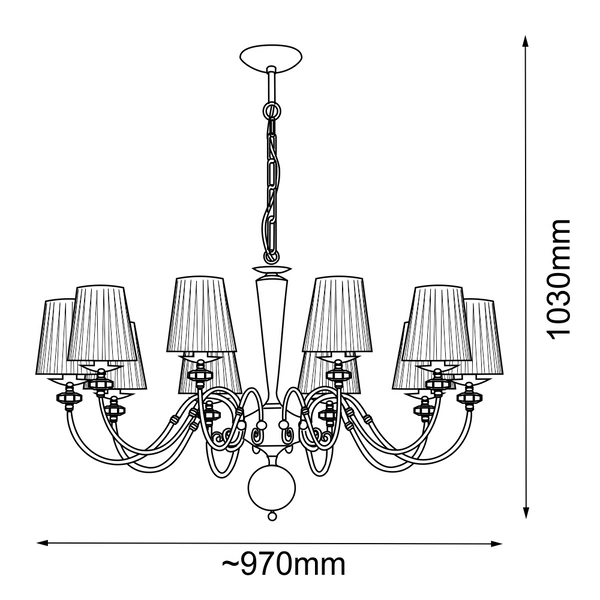 Lampa wisząca Lilosa 10 - Mosiądz polerowany (970 mm) 8683 Antigo