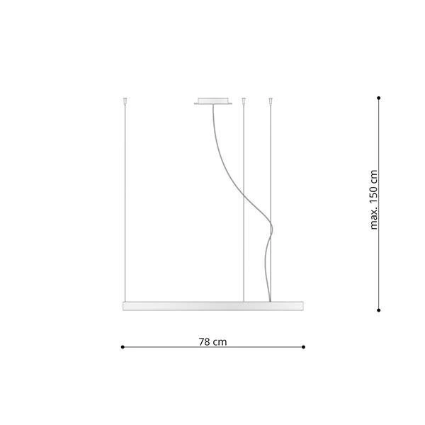 Nowoczesna lampa wisząca RIO 78 LED czarna 50W barwa neutralna 4000K TH.110