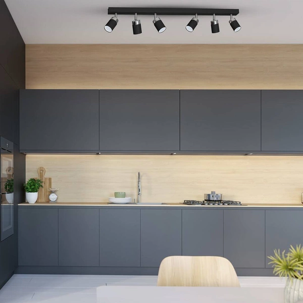 Lampa sufitowa nowoczesna reflektorek spot JOKER VI czarny szer. 90cm