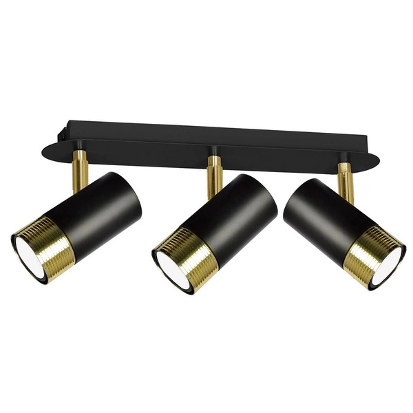 Nowoczesna lampa sufitowa DANI BLACK/GOLD 3xGU10 MLP6238