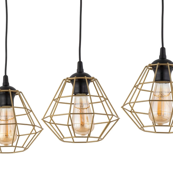 DIAMOND NEW BLACK/GOLD LAMPA WISZĄCA 3 PL LISTWA 4642
