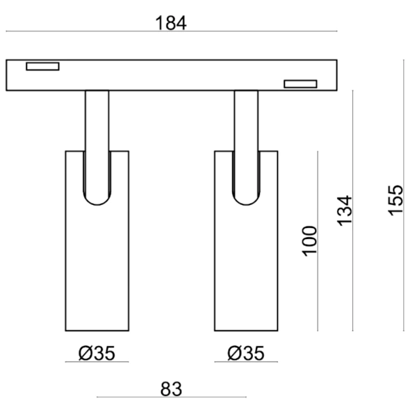 Reflektor podwójny MultiLINE MINI SPOT DUE 2x7W 3000K ciepły | biały