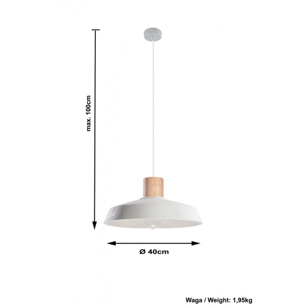 Betonowa lampa wisząca AFRA SL.0282 1xE27