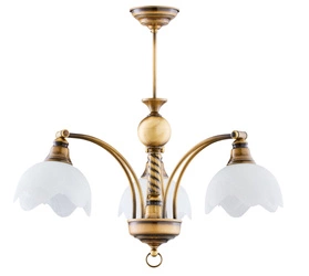 Klasyczny Żyrandol JUPITER wys. 60cm 3xE27 15W IP20 | Mosiądz patynowany